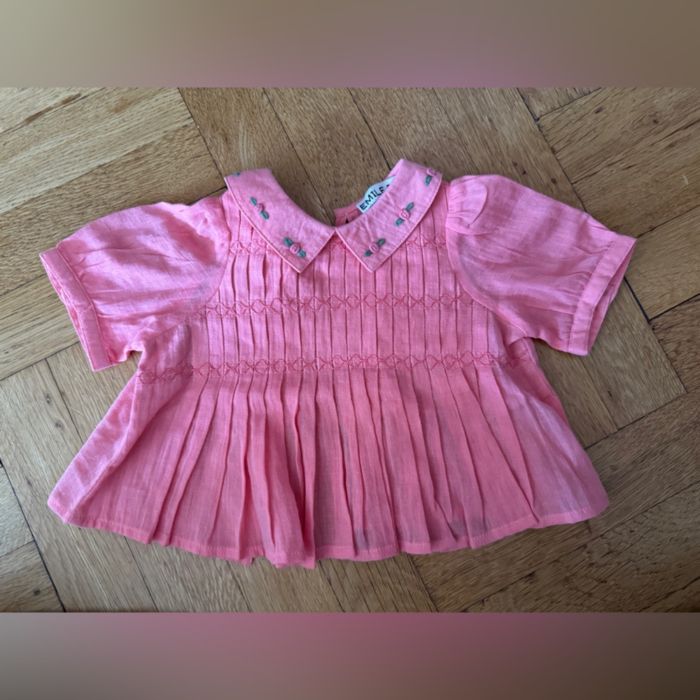 Emile & Ida pink cotton baby shirt